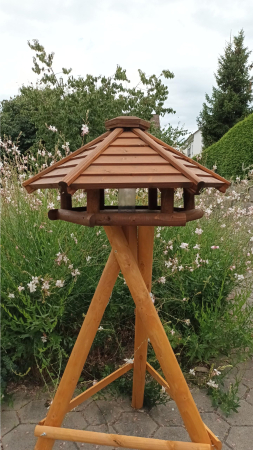 Sechseckhaus gross dunkel - offen